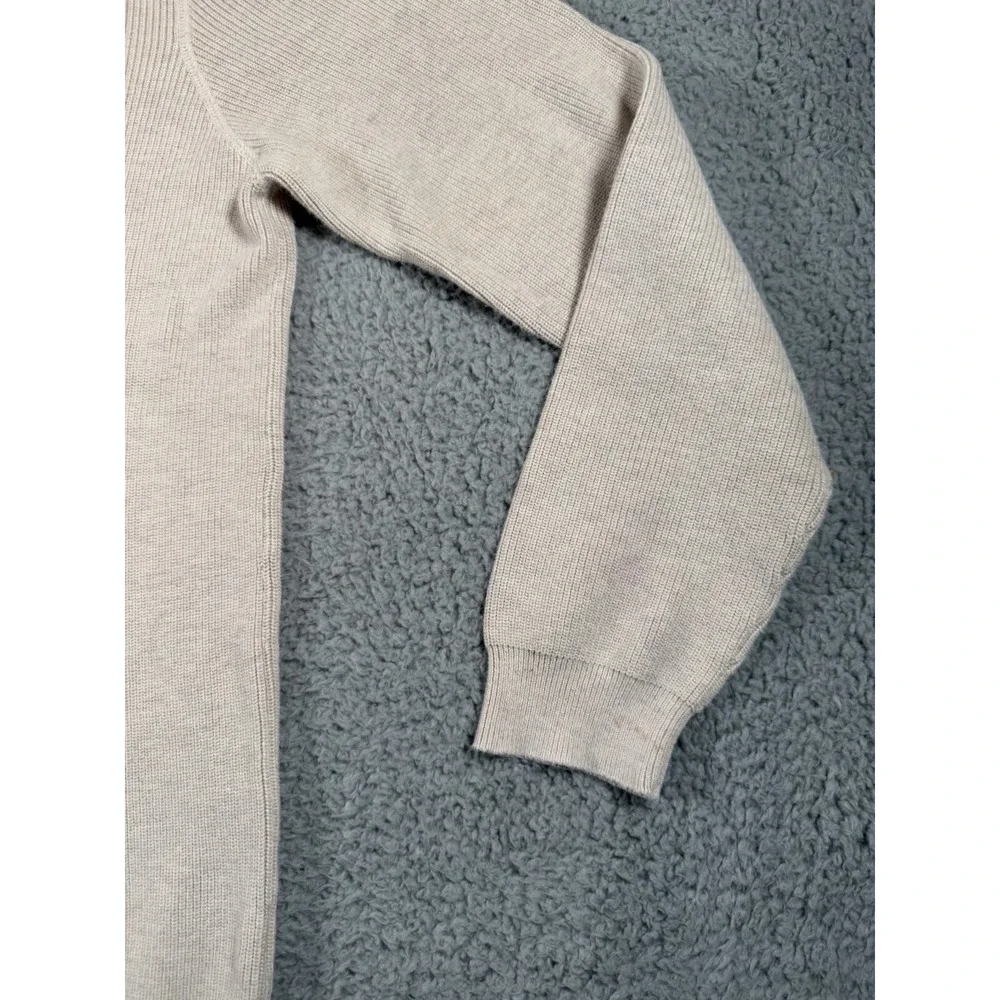 Eddie Bauer Swearter Mens LT Cream Biege Henley Knit Long Sleeve Pullover Button - Picture 7 of 10